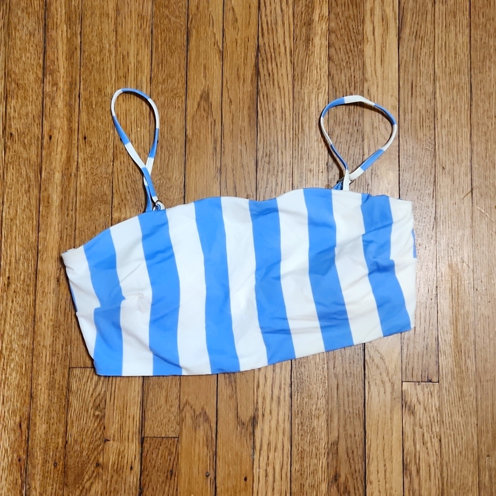 H&M Blue and White Striped Bikini Top